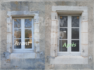 Encadrement de pierres décapés vers thenon